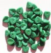 50 9mm Opaque Matte Dark Satin Green Leaf Beads
